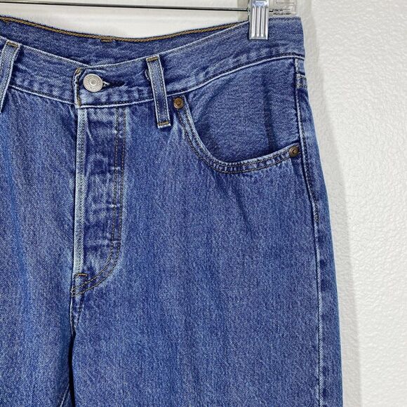 Levi's 501 XX Big E Womens Jogger Denim Jeans Size 28 Medium Wash Hipster Grunge - Picture 3 of 15